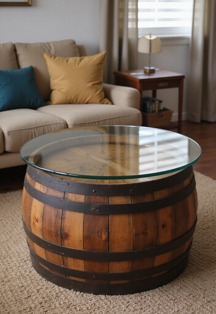 12 Creative Upcycled Furniture Ideas That Will Blow Your Mind (You Won't Believe #3!) - 7. Wine Barrel Table