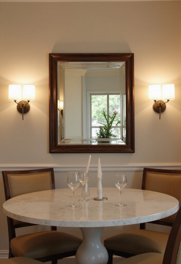 12 DIY Dining Room Mirror Ideas That Are Both Chic and Affordable (Get Inspired by #5!) - 11. Lighting Up with Mirror Sconces