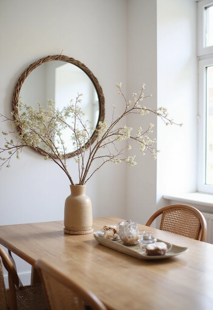 12 DIY Dining Room Mirror Ideas That Are Both Chic and Affordable (Get Inspired by #5!) - 12. Nature-Inspired Mirror Decor