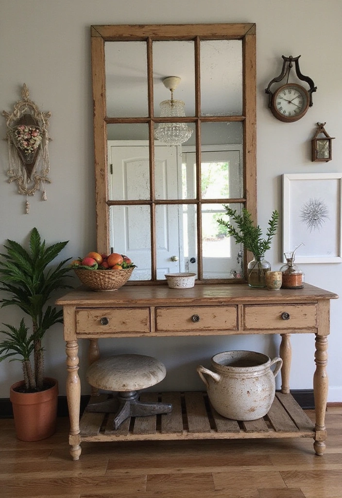 12 DIY Dining Room Mirror Ideas That Are Both Chic and Affordable (Get Inspired by #5!) - 3. Vintage Window Pane Mirror