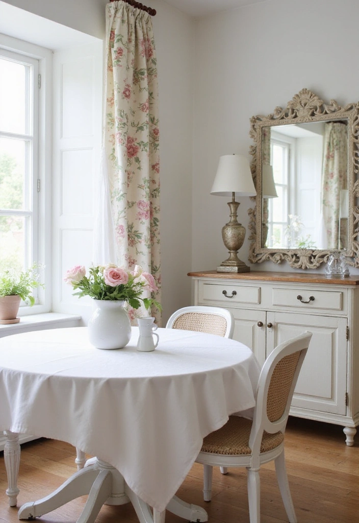 12 DIY Dining Room Mirror Ideas That Are Both Chic and Affordable (Get Inspired by #5!) - 4. Shabby Chic Mirror with Fabric