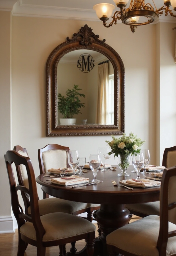 12 DIY Dining Room Mirror Ideas That Are Both Chic and Affordable (Get Inspired by #5!) - 6. Monogrammed Mirror