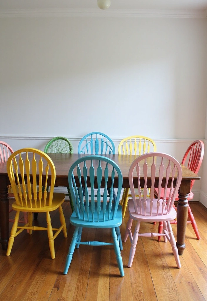 12 DIY Furniture Projects That Are So Easy, You'll Want to Make Them All! - 2. Colorful Painted Chairs