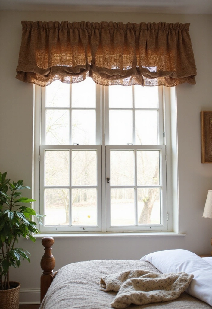 12 Dreamy Bedroom Window Valance Ideas to Transform Your Space Into a Cozy Retreat! - 2. Rustic Wooden Valance
