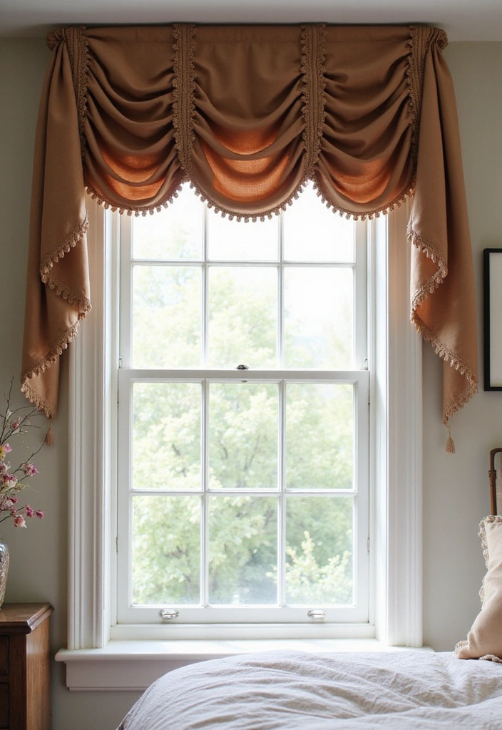 12 Dreamy Bedroom Window Valance Ideas to Transform Your Space Into a Cozy Retreat! - 3. Elegant Scalloped Valance