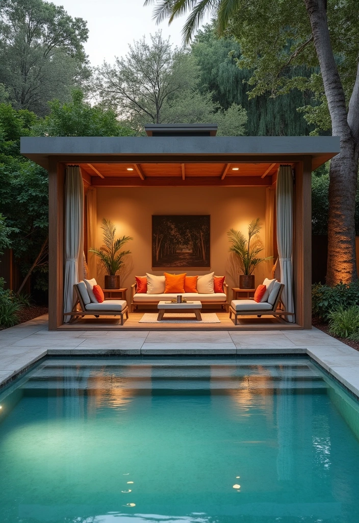 12 Jaw-Dropping Luxury Garden Room Ideas for Ultimate Relaxation! - 11. Opulent Poolside Cabana