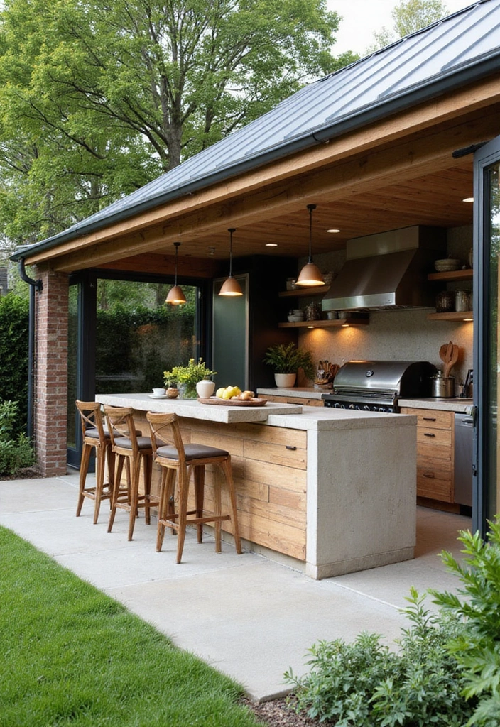 12 Jaw-Dropping Luxury Garden Room Ideas for Ultimate Relaxation! - 12. Gourmet Garden Kitchen