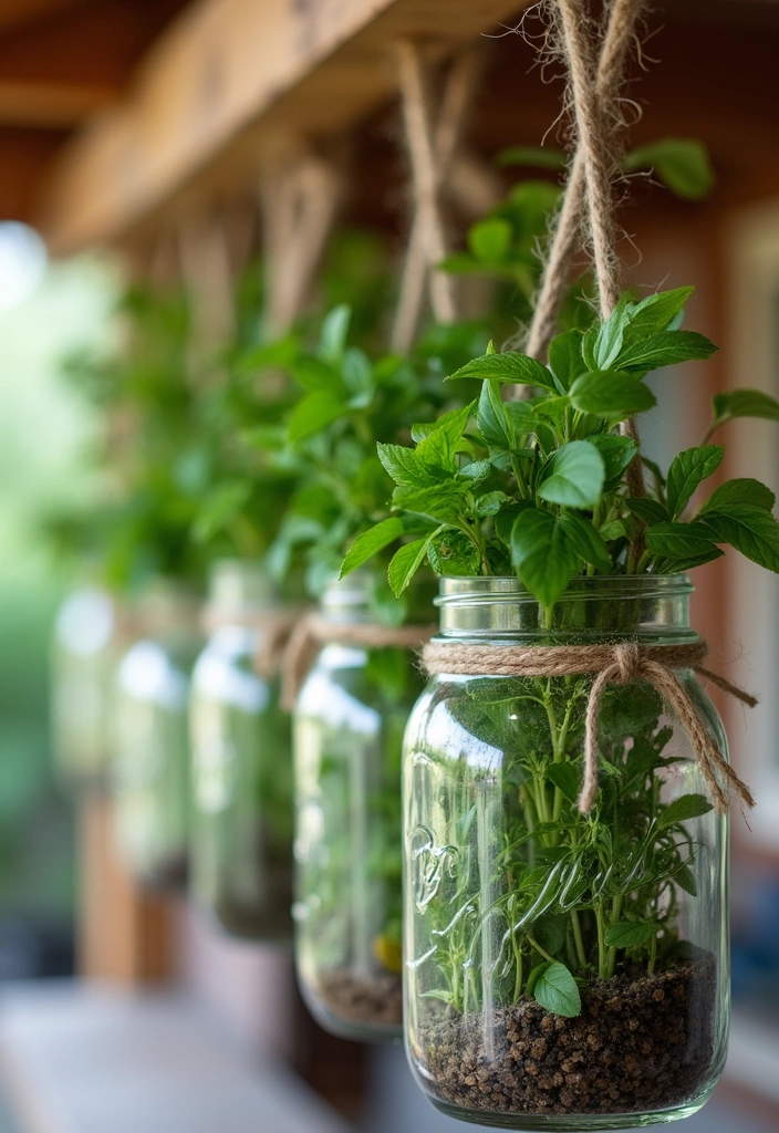 13 Creative Hanging Planter Ideas That'll Make Your Home Feel Like a Jungle (#8 Is a Game-Changer!) - 6. Simple Glass Jars
