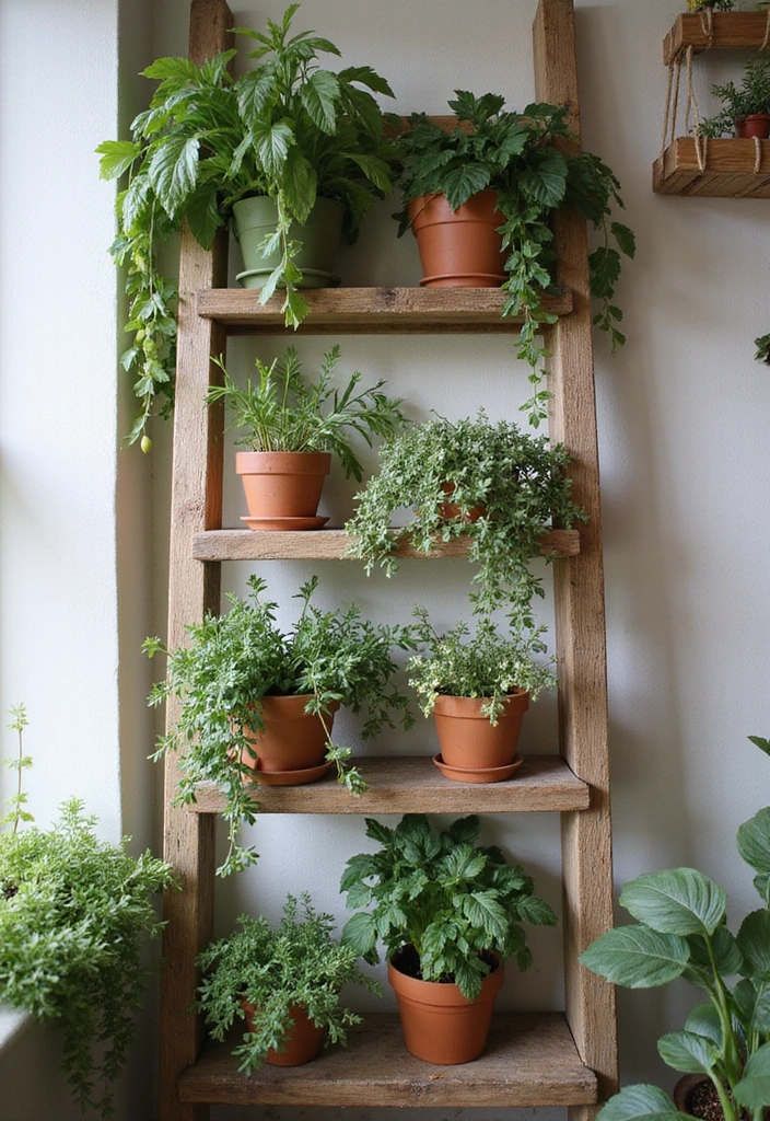 13 Creative Hanging Planter Ideas That'll Make Your Home Feel Like a Jungle (#8 Is a Game-Changer!) - 9. Hanging Garden Ladder