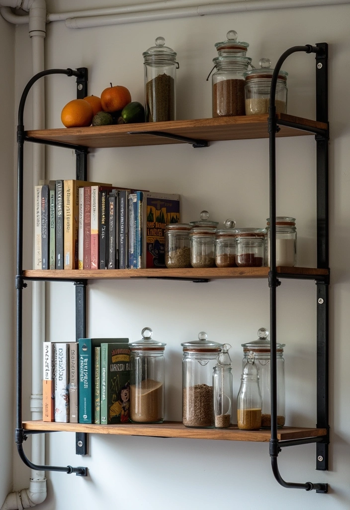 13 Industrial Open Kitchen Shelf Ideas That Will Add Edge to Your Home! - 1. Raw Metal Frames