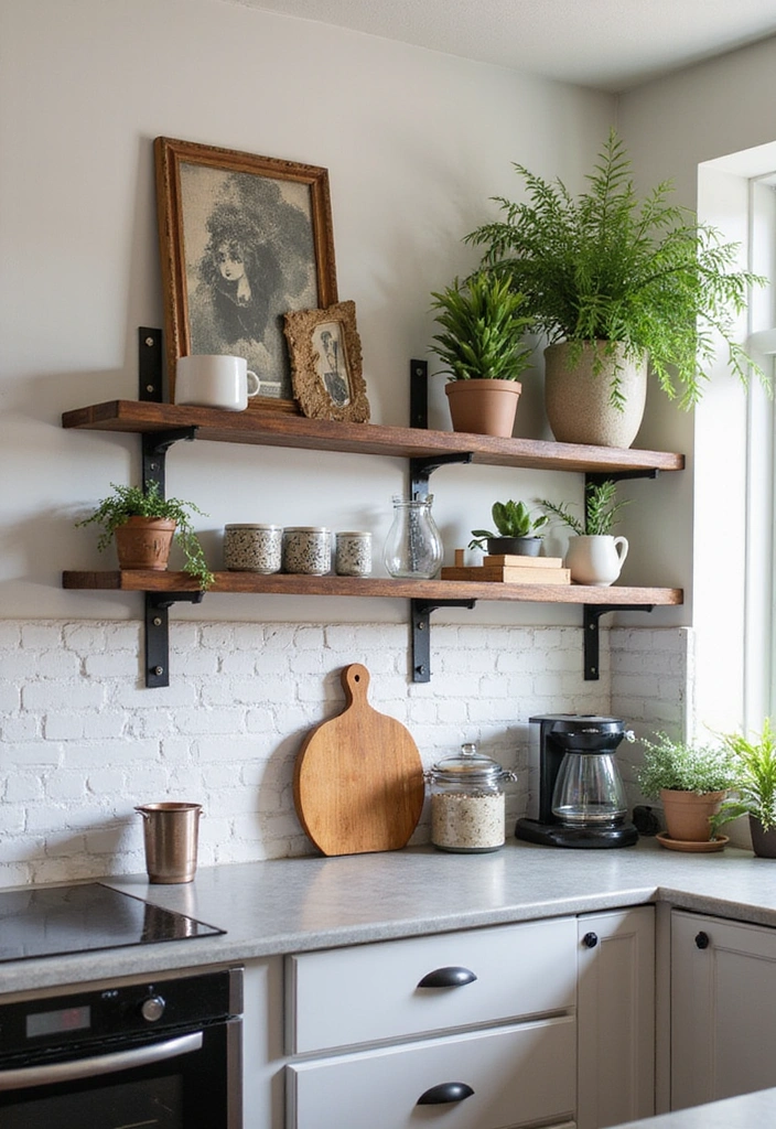 13 Industrial Open Kitchen Shelf Ideas That Will Add Edge to Your Home! - 12. Decorative Industrial Shelves