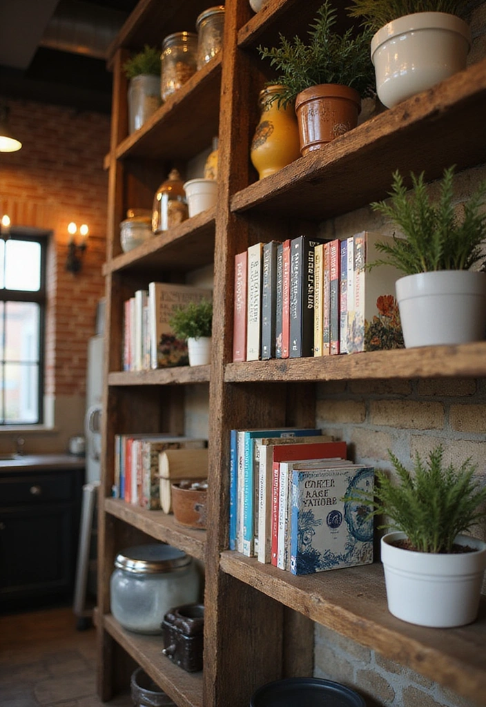 13 Industrial Open Kitchen Shelf Ideas That Will Add Edge to Your Home! - 4. Rustic Ladder Shelves