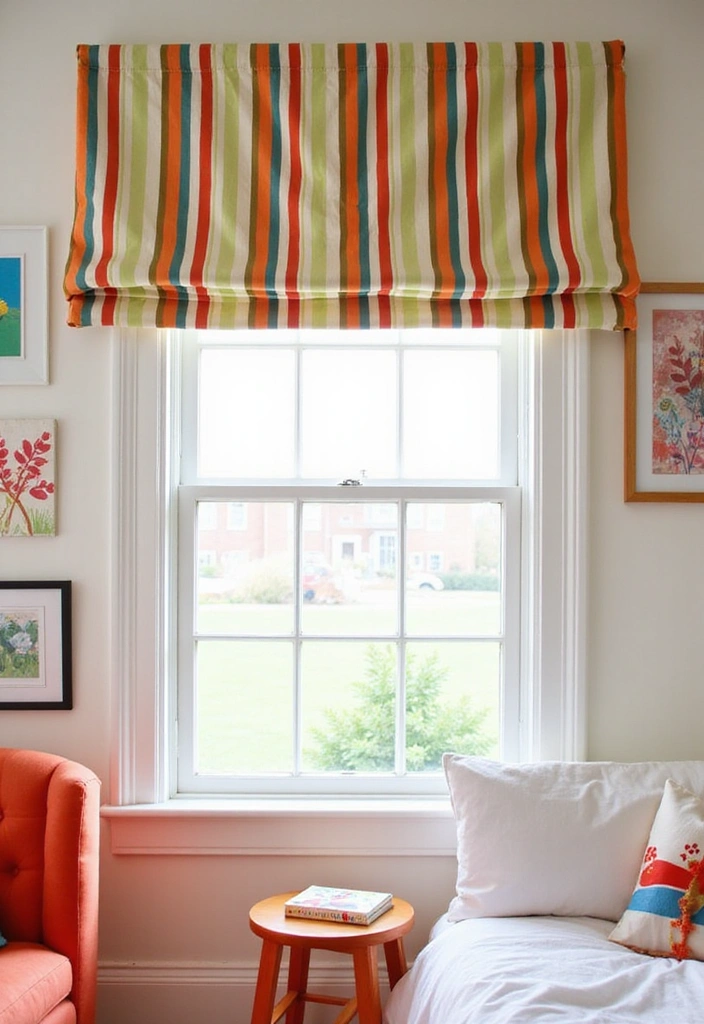 14 Adorable Kids Room Window Valance Ideas That Will Make Them Smile (#3 Is a Winner!) - 14. Classic Stripes Valance