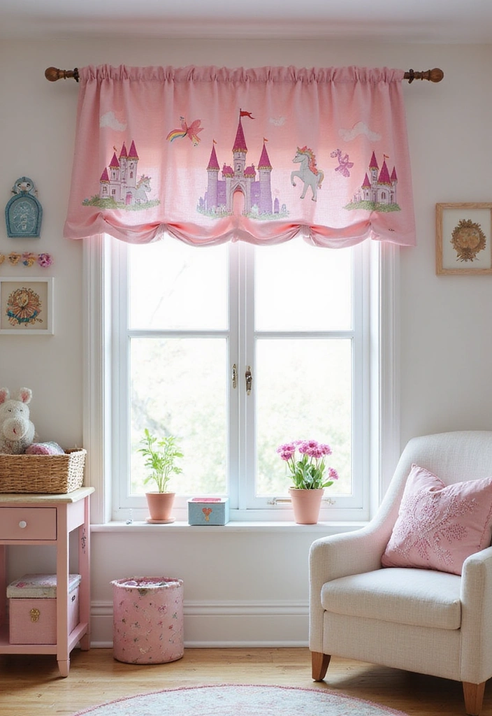14 Adorable Kids Room Window Valance Ideas That Will Make Them Smile (#3 Is a Winner!) - 3. Magical Fairy Tale Valance
