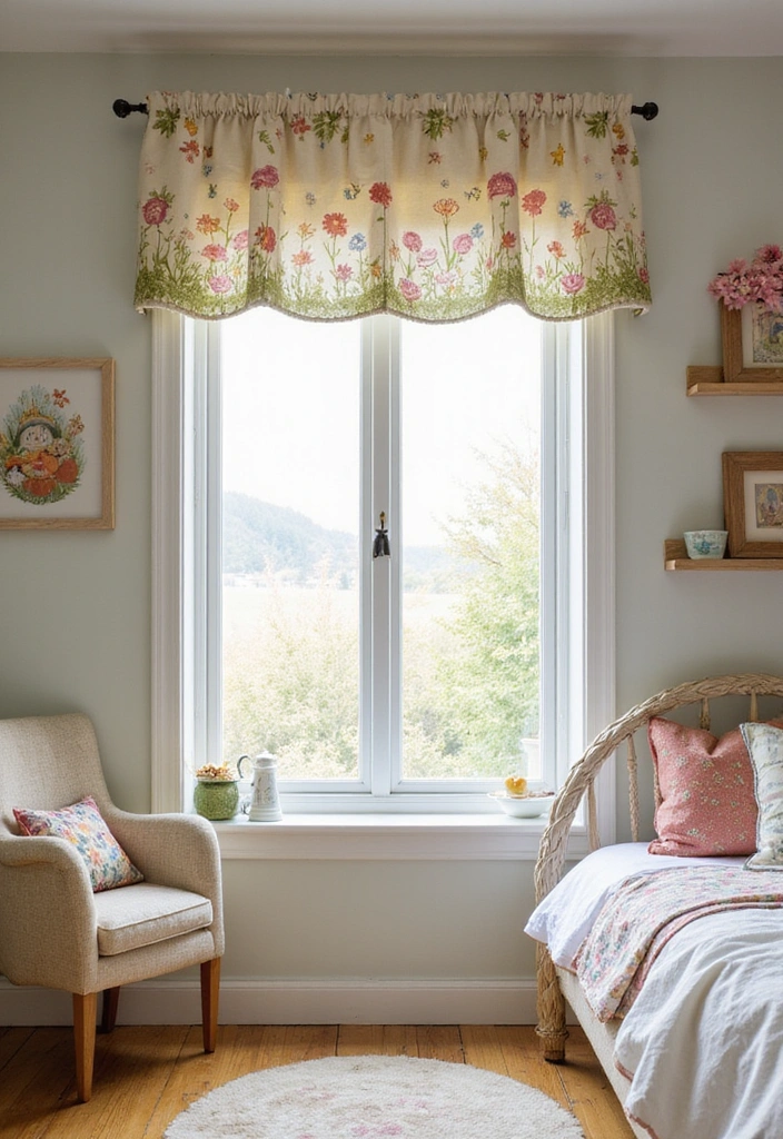 14 Adorable Kids Room Window Valance Ideas That Will Make Them Smile (#3 Is a Winner!) - 9. Fairy Garden Valance