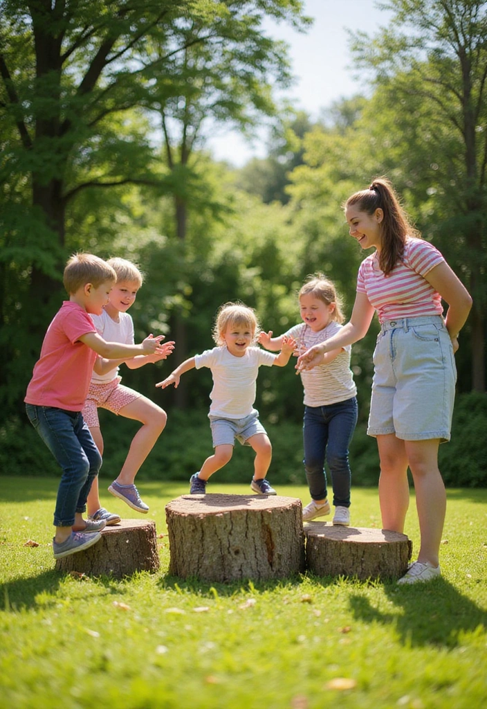 14 Fun Tree Stump Games Your Kids Will Love (And You Will Too!) - 1. Stump Jumping Contest