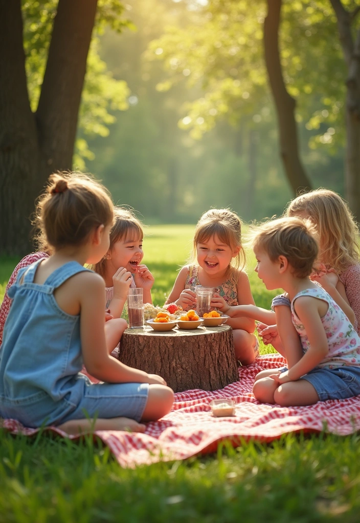 14 Fun Tree Stump Games Your Kids Will Love (And You Will Too!) - 14. Stump Picnic Party