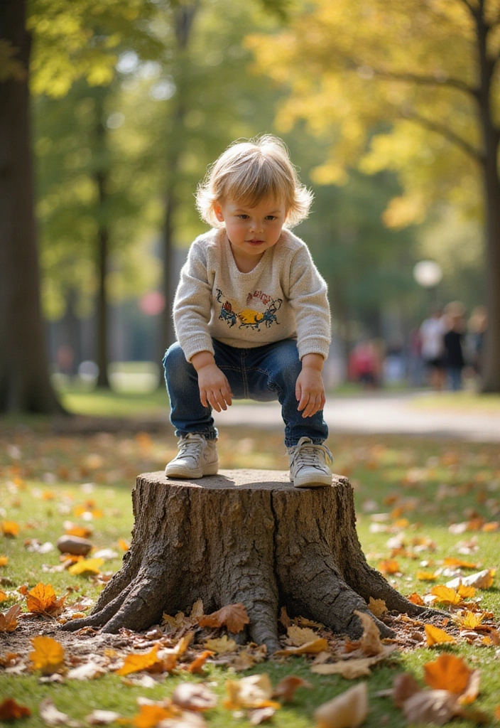 14 Fun Tree Stump Games Your Kids Will Love (And You Will Too!) - 2. Stump Balance Beam
