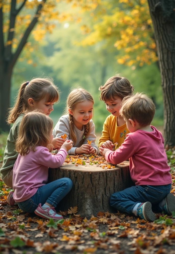 14 Fun Tree Stump Games Your Kids Will Love (And You Will Too!) - 3. Nature Art Station