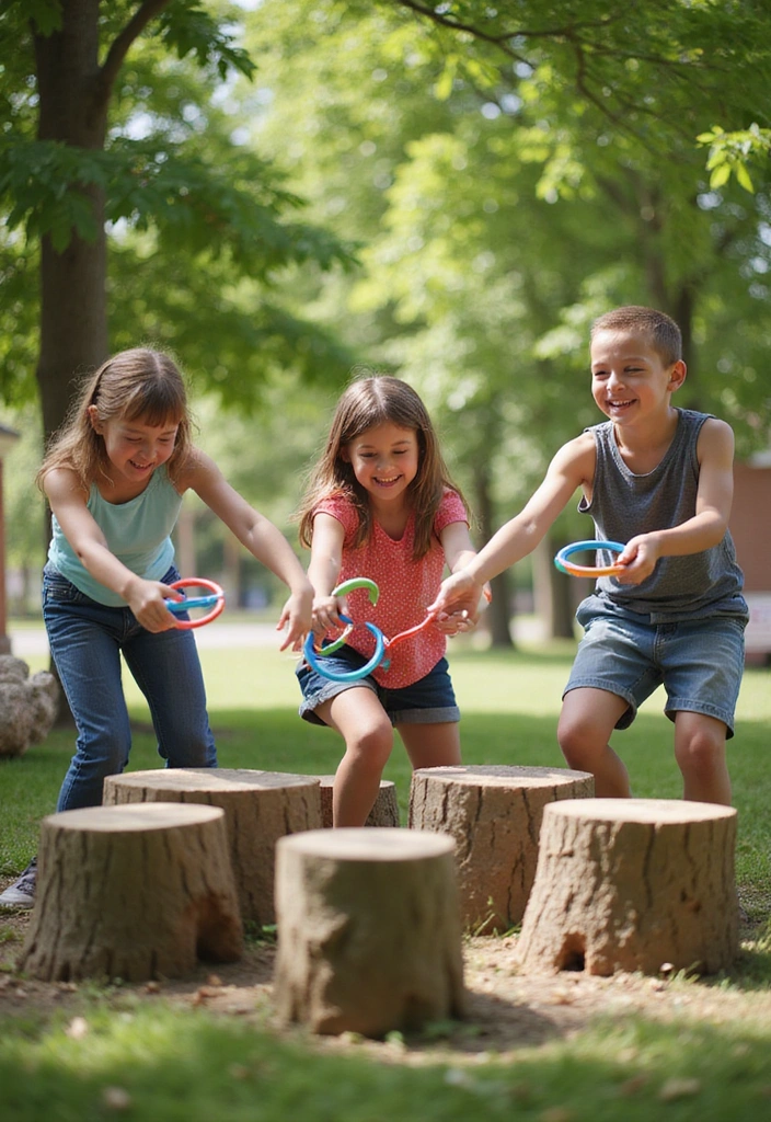 14 Fun Tree Stump Games Your Kids Will Love (And You Will Too!) - 5. Stump Ring Toss