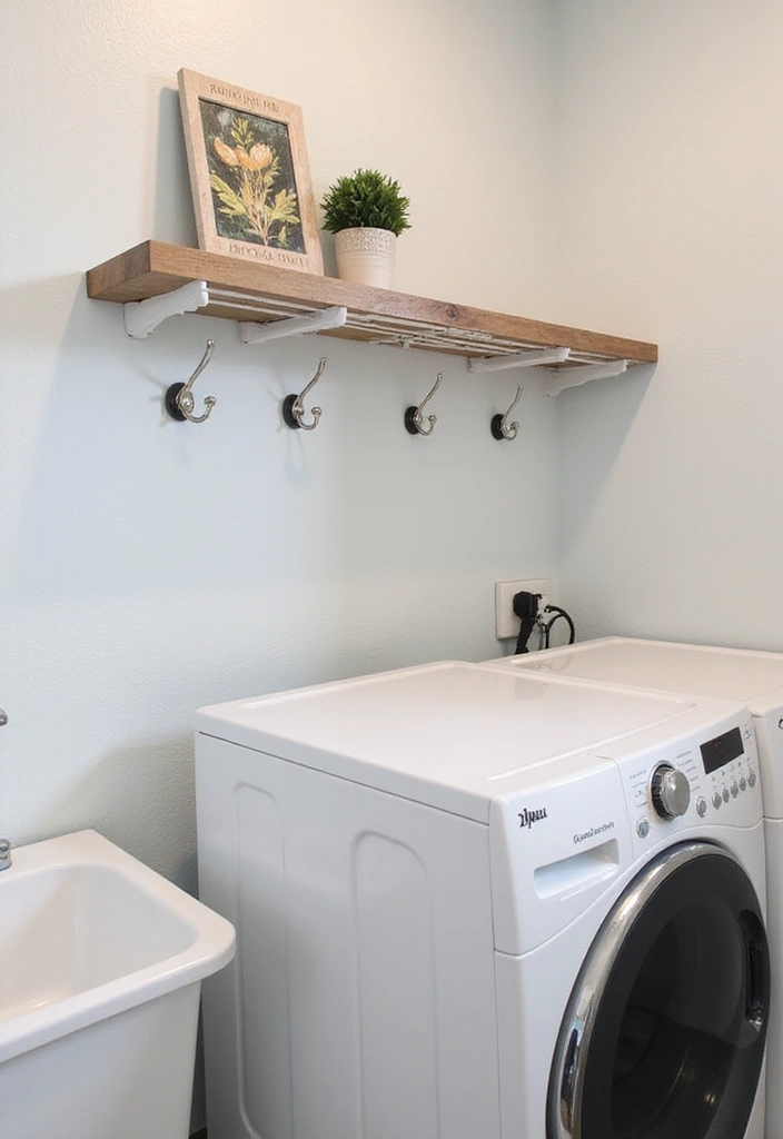 14 Functional Laundry Room Ideas That Will Make Your Life Easier! - 11. Use Stylish Hooks and Racks