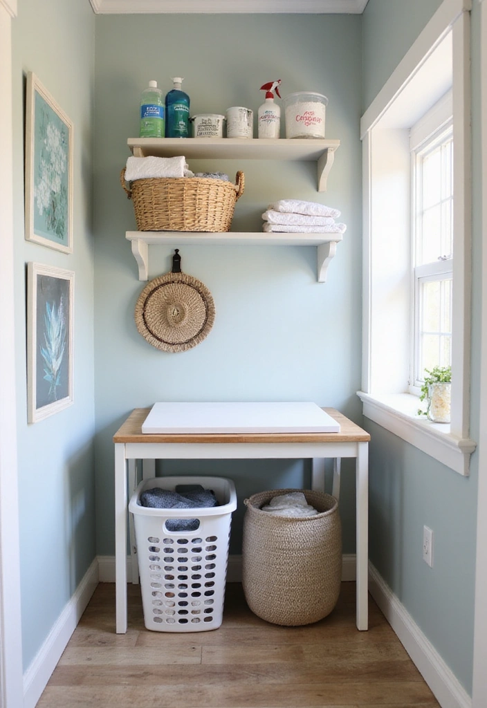 14 Functional Laundry Room Ideas That Will Make Your Life Easier! - 2. A Folding Station for Ease