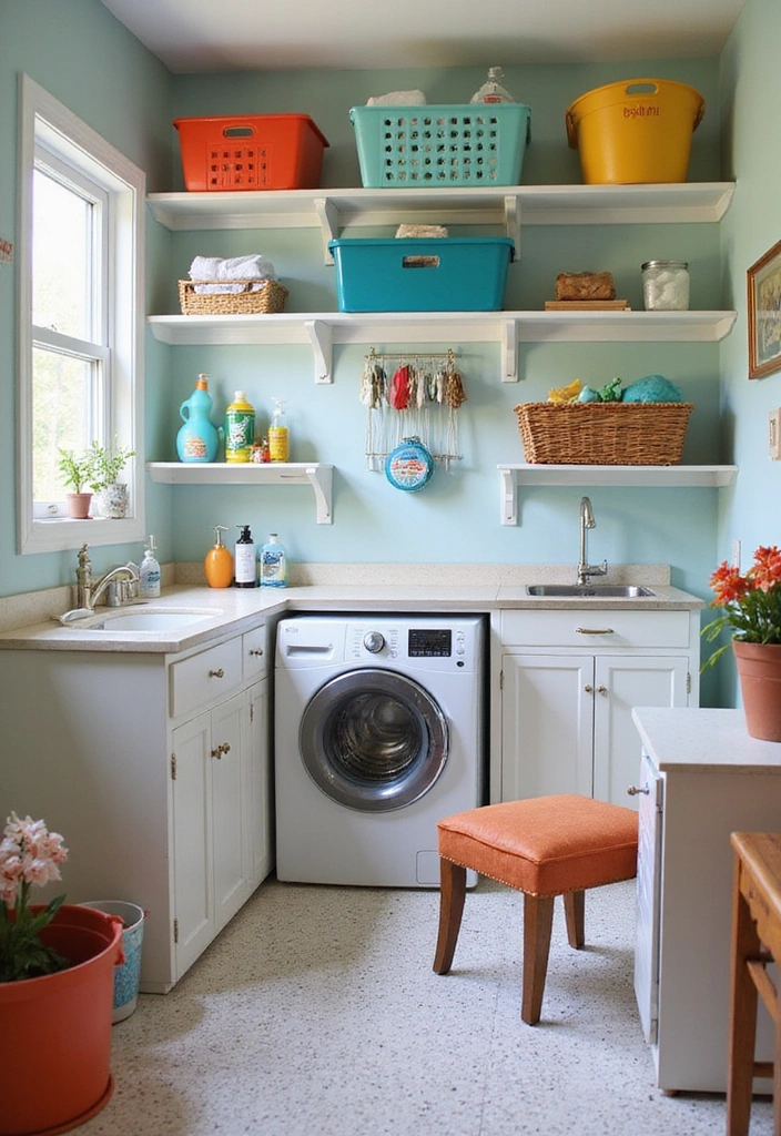 14 Functional Laundry Room Ideas That Will Make Your Life Easier! - 6. Color Coding for Clarity