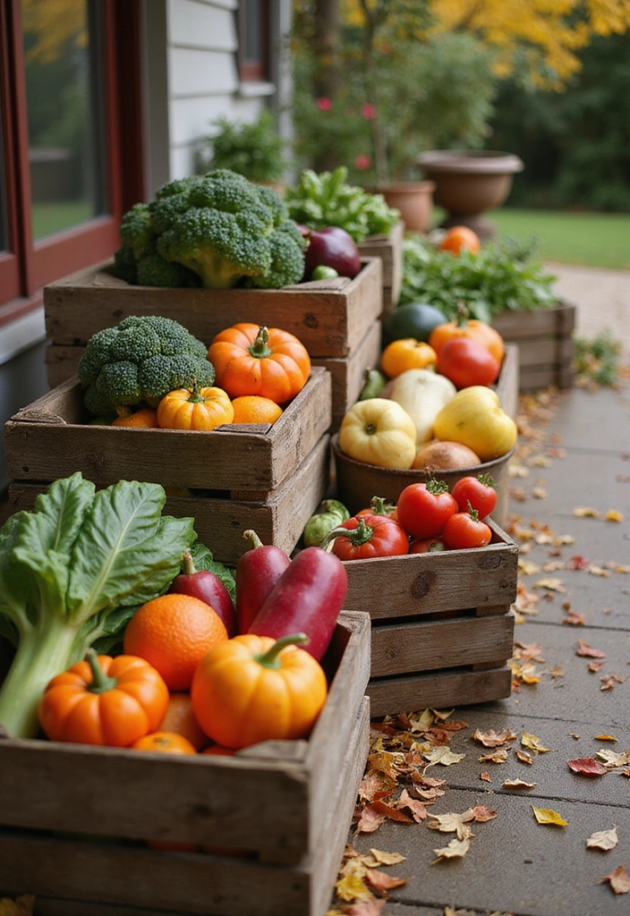 14 Stunning Container Vegetable Garden Ideas for Fall (Perfect for Small Spaces!) - 1. Rustic Wooden Crates