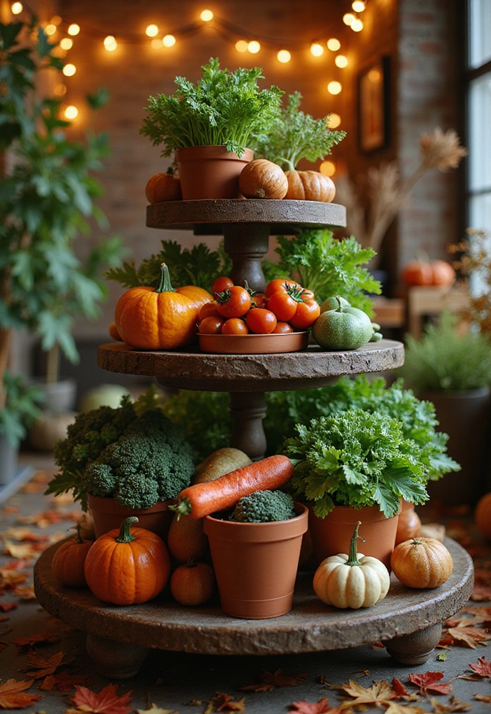 14 Stunning Container Vegetable Garden Ideas for Fall (Perfect for Small Spaces!) - 2. Tiered Plant Stands