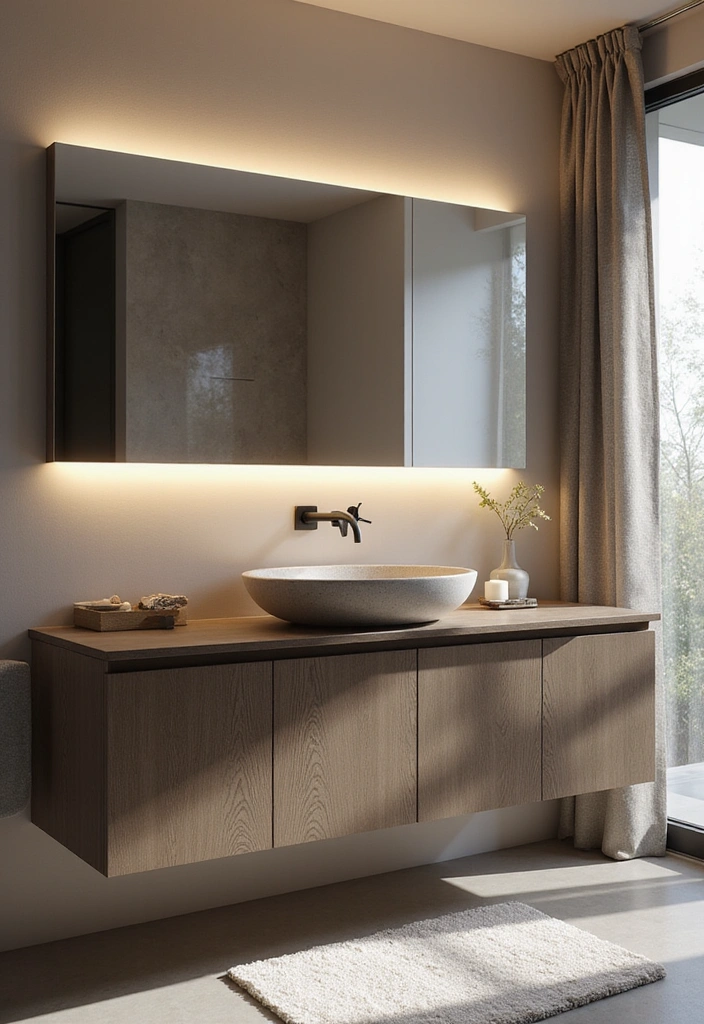 14 Trendy DIY Bathroom Decor Ideas That'll Have Your Guests Asking 'Where Did You Get That?' - 4. Chic Floating Vanity