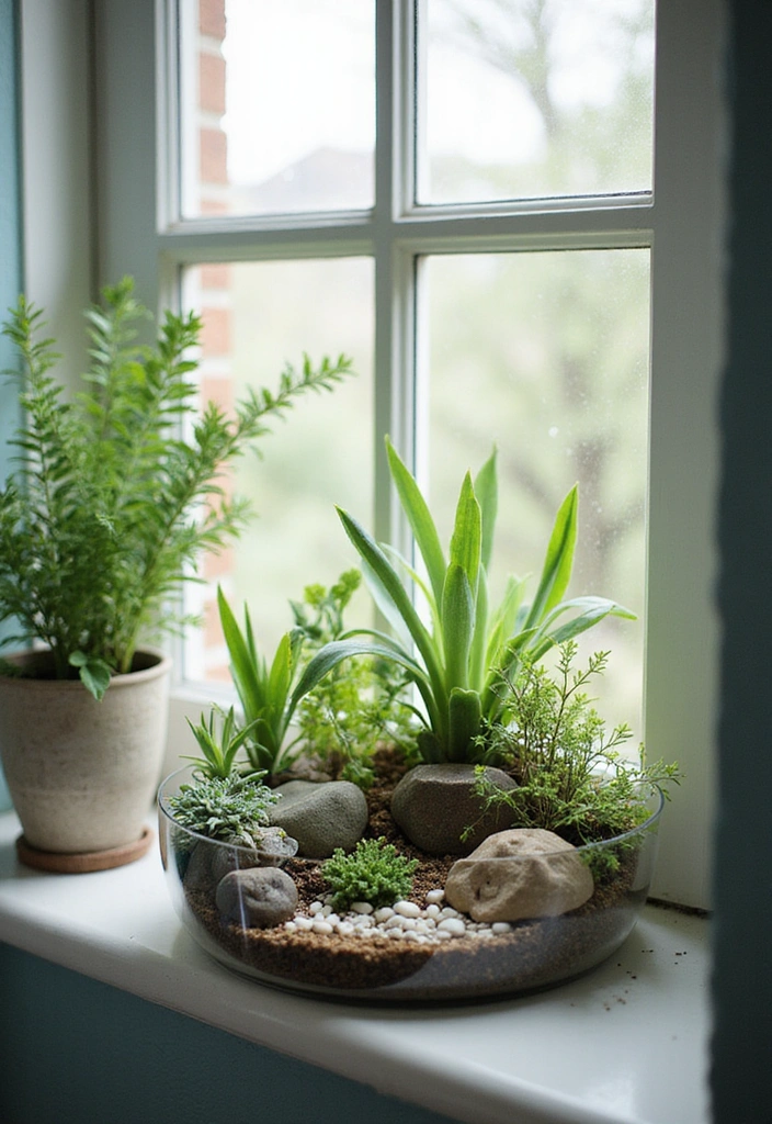 14 Trendy DIY Bathroom Decor Ideas That'll Have Your Guests Asking 'Where Did You Get That?' - 6. Terrarium Display
