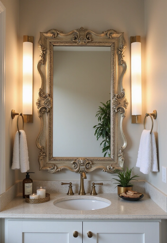 14 Trendy DIY Bathroom Decor Ideas That'll Have Your Guests Asking 'Where Did You Get That?' - 9. Statement Mirror