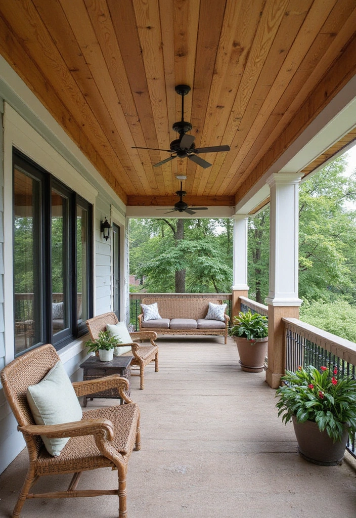 14 Unique Porch Ceiling Materials That Will Elevate Your Outdoor Aesthetic (You’ll Love #8!) - 1. Classic Tongue and Groove Wood
