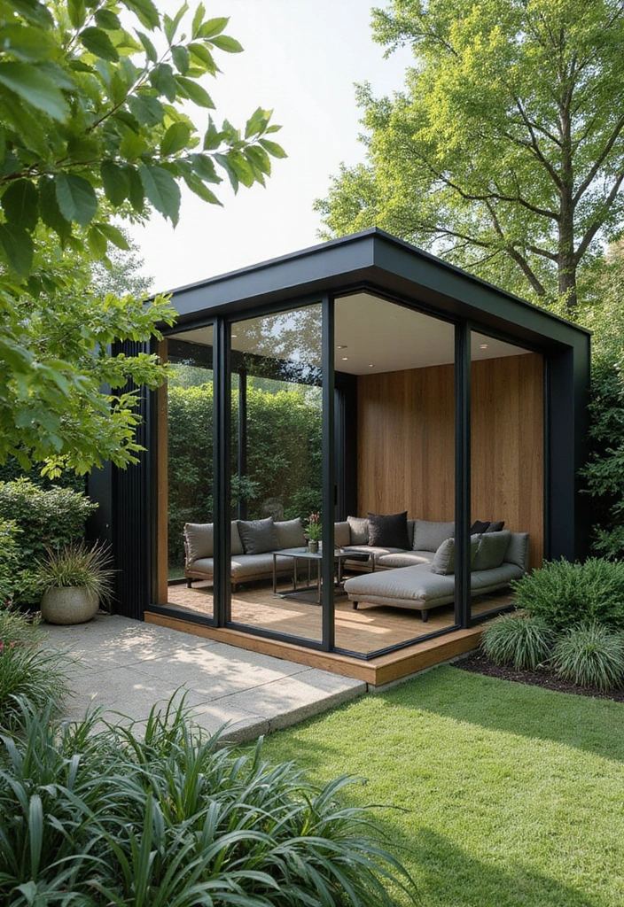 15 Modern Garden Room Designs That Redefine Outdoor Living (Prepare to Be Inspired!) - 1. Minimalist Cube Oasis