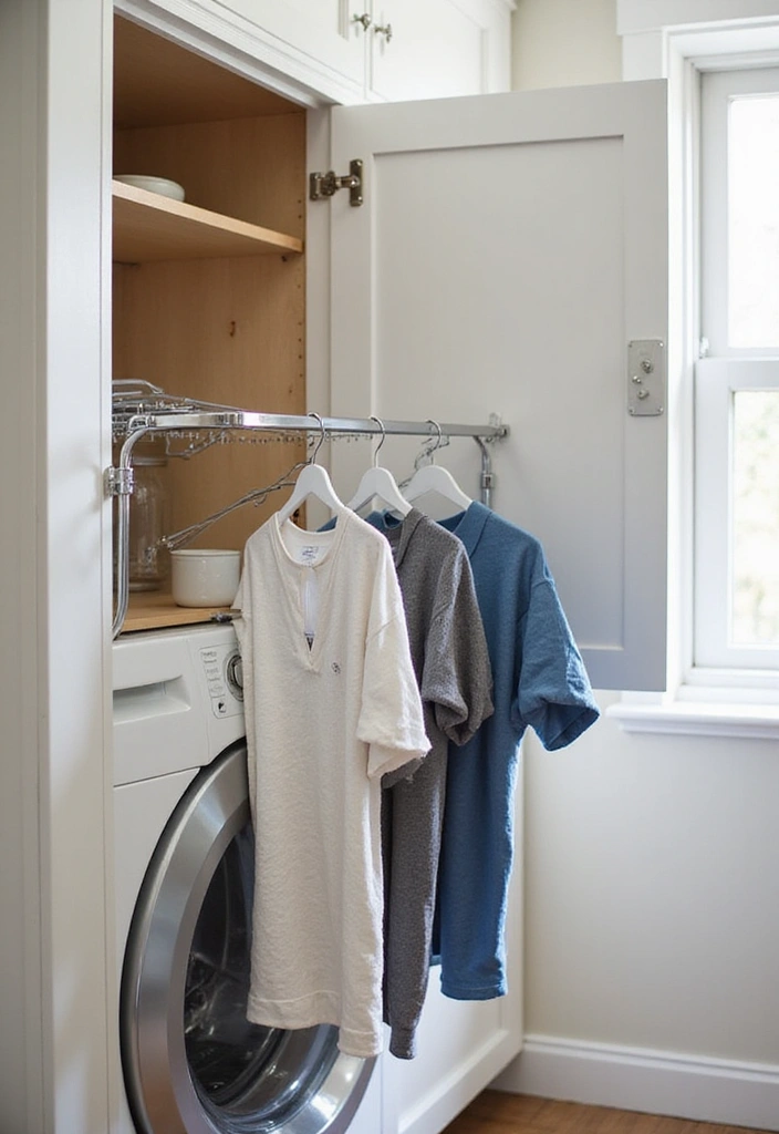 15 Space-Saving Laundry Room Hacks You Wish You Knew Sooner (Check Out #4!) - 2. Pull-out Drying Rack