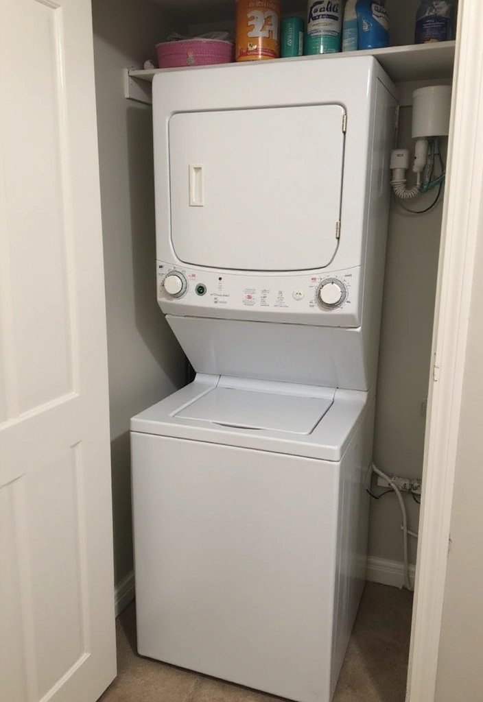 15 Space-Saving Laundry Room Hacks You Wish You Knew Sooner (Check Out #4!) - 4. Stackable Washer and Dryer