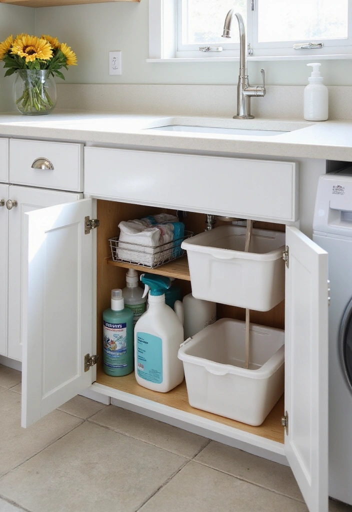 15 Space-Saving Laundry Room Hacks You Wish You Knew Sooner (Check Out #4!) - 5. Under-Sink Storage