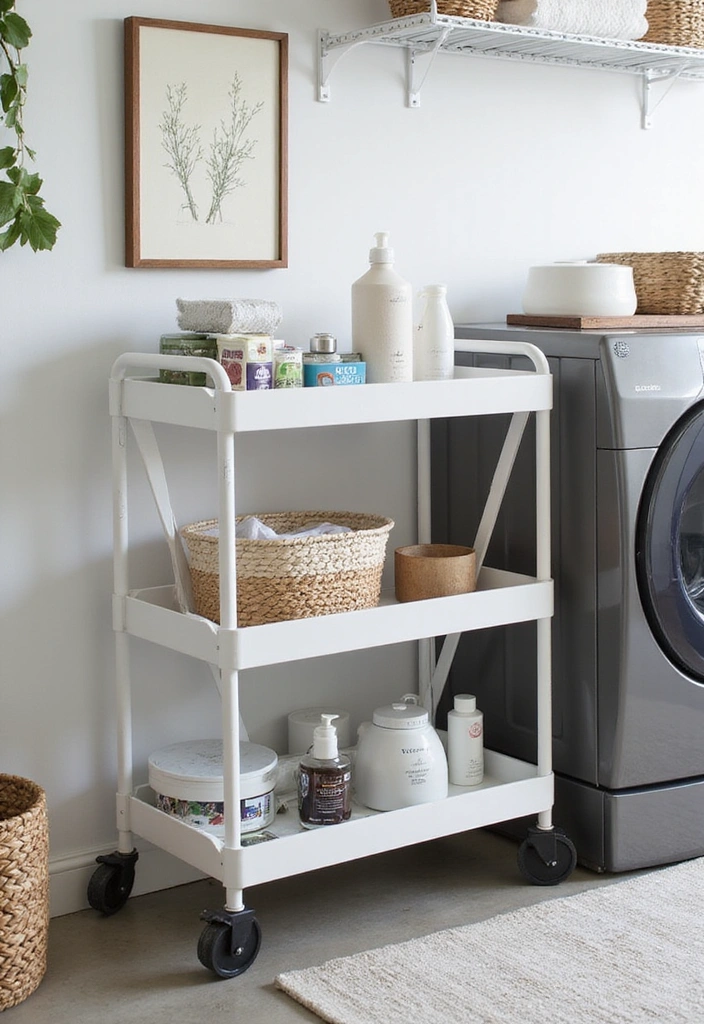 15 Space-Saving Laundry Room Hacks You Wish You Knew Sooner (Check Out #4!) - 8. Rolling Carts