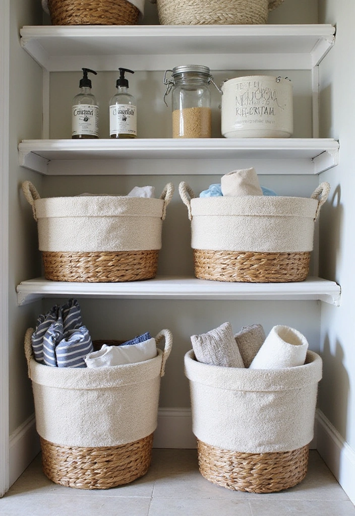 15 Space-Saving Laundry Room Hacks You Wish You Knew Sooner (Check Out #4!) - 9. Smart Use of Baskets