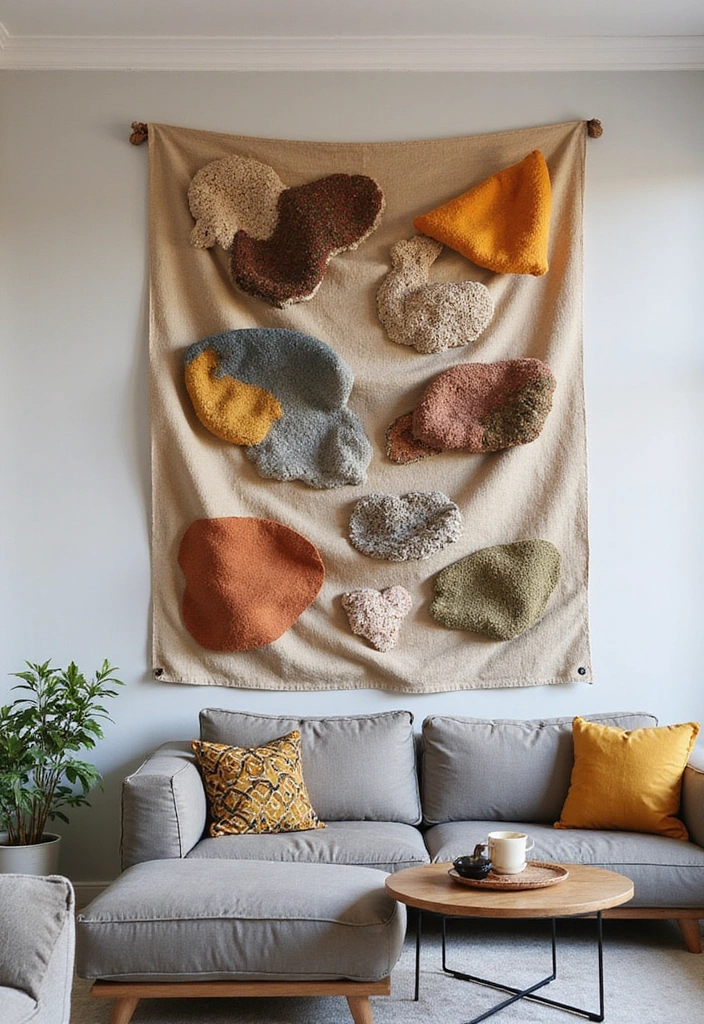 15 Unique Fabric Wall Hangings to Brighten Up Your Home (You Won't Believe #8!) - 12. Layered Fabric Wall Hanging