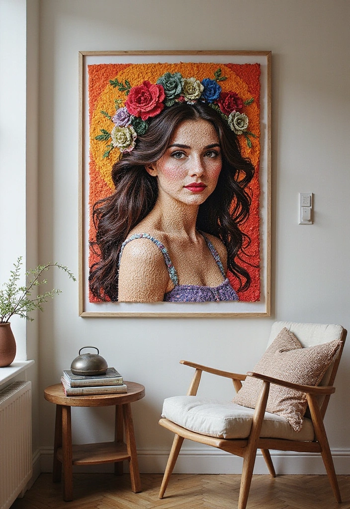 15 Unique Fabric Wall Hangings to Brighten Up Your Home (You Won't Believe #8!) - 15. Custom Fabric Portraits