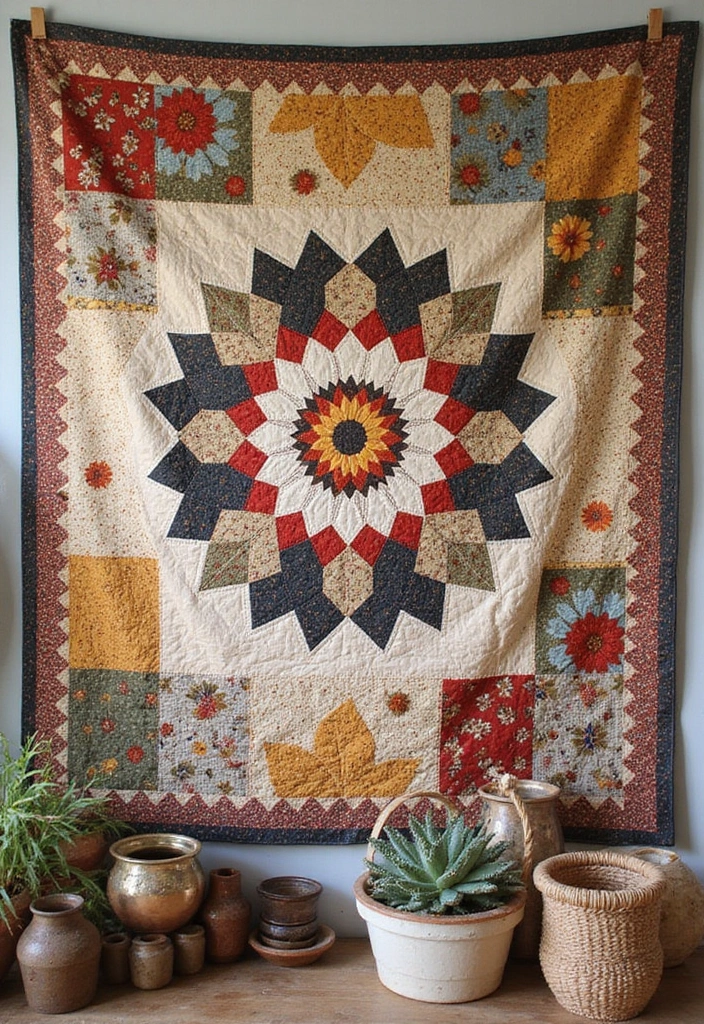 15 Unique Fabric Wall Hangings to Brighten Up Your Home (You Won't Believe #8!) - 4. Quilted Fabric Wall Art