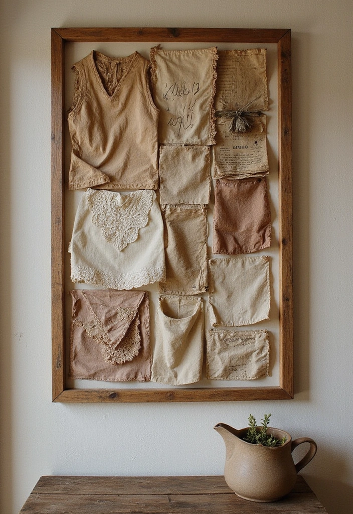 15 Unique Fabric Wall Hangings to Brighten Up Your Home (You Won't Believe #8!) - 6. Vintage Fabric Collage