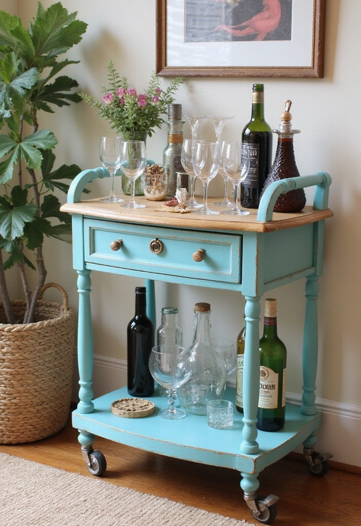 15 Vintage Furniture Transformations That Will Make You Fall in Love Again (#9 Is a Showstopper!) - 12. The Fun Flip of a Vintage Bar Cart