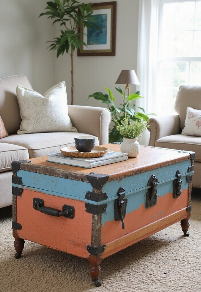 15 Vintage Furniture Transformations That Will Make You Fall in Love Again (#9 Is a Showstopper!) - 5. The Bold Makeover of a Vintage Trunk