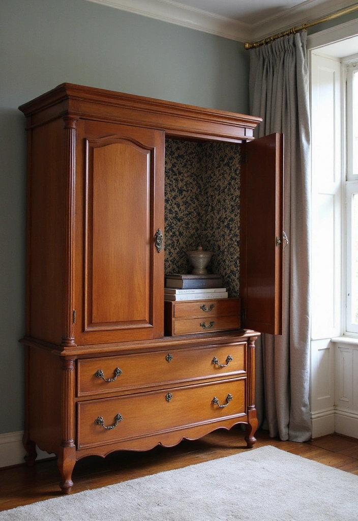 15 Vintage Furniture Transformations That Will Make You Fall in Love Again (#9 Is a Showstopper!) - 9. The Showstopper: A Vintage Armoire Reimagined