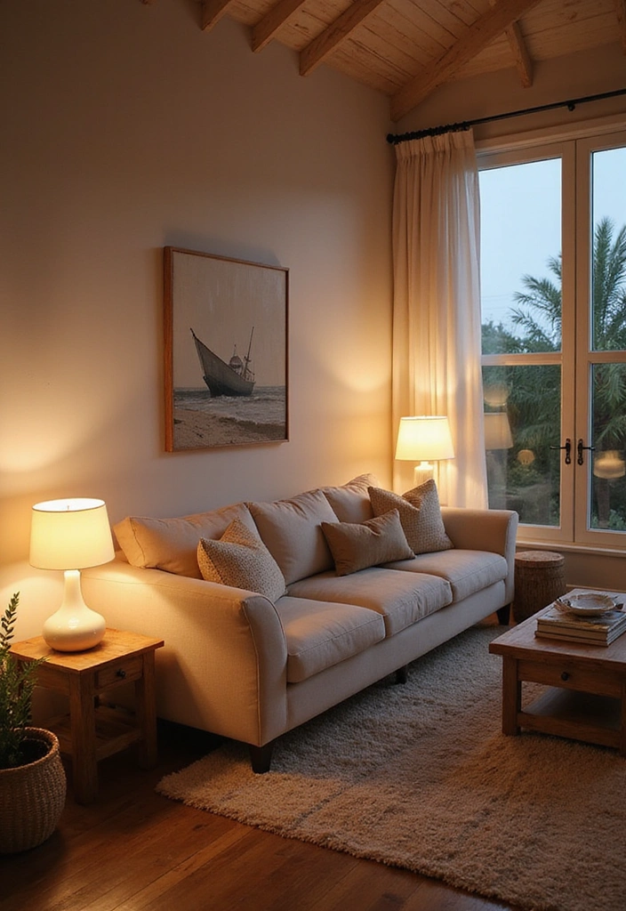 16 Beach Themed Lighting Ideas That Will Turn Your Living Room into a Relaxing Oasis! - 10. Coastal Mood Lighting