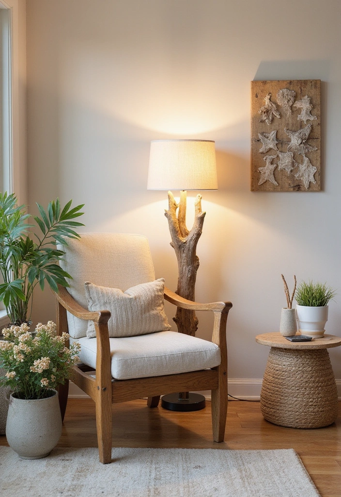 16 Beach Themed Lighting Ideas That Will Turn Your Living Room into a Relaxing Oasis! - 4. Driftwood Floor Lamps