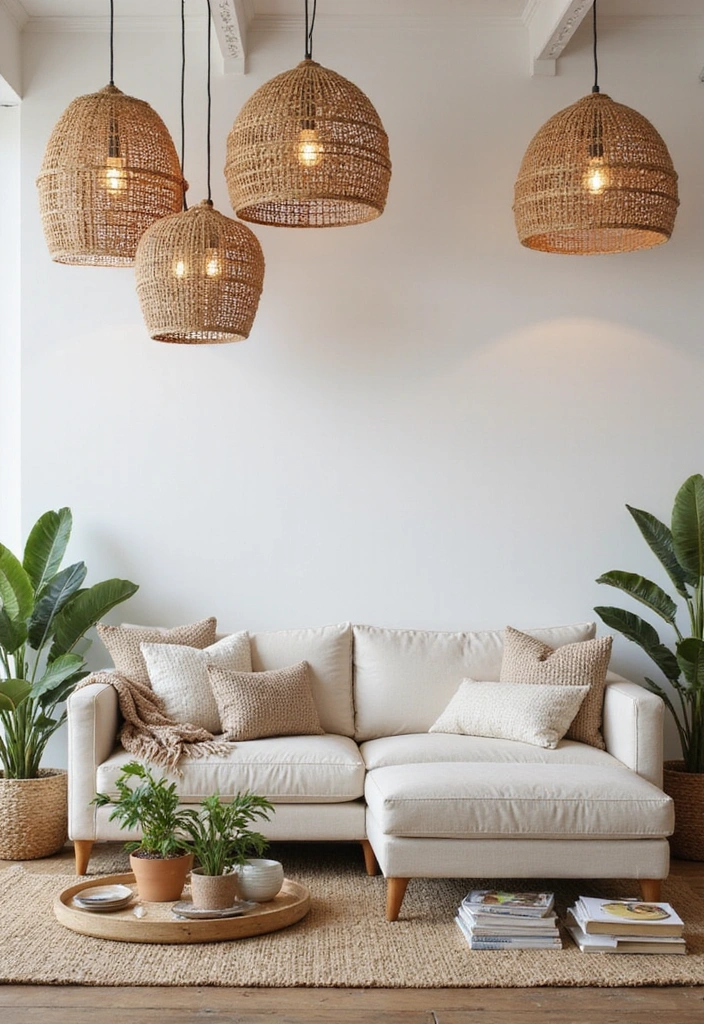 16 Beach Themed Lighting Ideas That Will Turn Your Living Room into a Relaxing Oasis! - 9. Rattan and Wicker Lighting