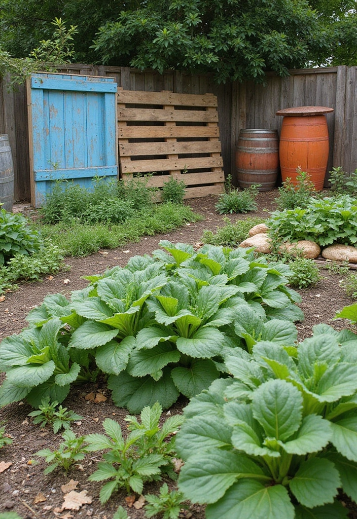 16 Beautiful Fall Vegetable Garden Design Ideas That Will Make Your Neighbors Jealous! - 15. Upcycled Garden Elements: Creative Recycling